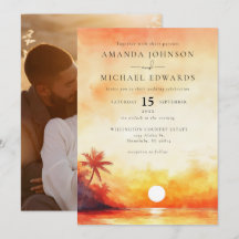 Casamento de Fotografia de Watercolor Orange Beach