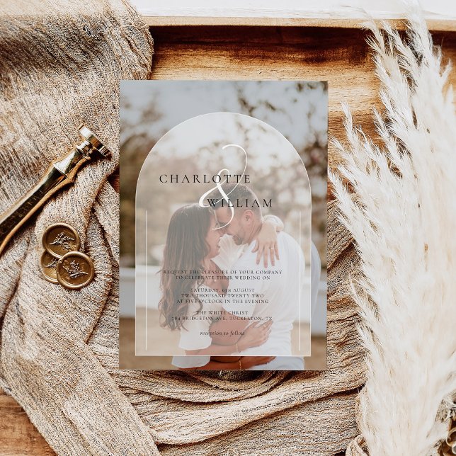 Convite Casamento de Fotografia do Arch Elegante Clássico (Criador carregado)