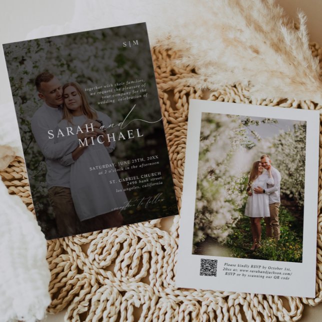 Convite Casamento de Fotografia do Código QR de Script Lim (Criador carregado)