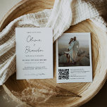 Convite Casamento de Fotografia do Código QR Manuscrito El<br><div class="desc">Convite para casamento de imagens de código QR simples,  manuscrito,  moderno e elegante,  impresso em design,  que pode ser personalizado com seu texto. Clique no botão "Personalizar" e use nossa ferramenta design para modificar este modelo. Veja a Design de Arte Gráfica para outros produtos que combinam com este design!</div>