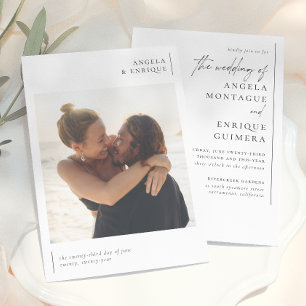 Convite Casamento de Fotografia Elegante Romântica Mínima