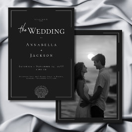 Convite Casamento de Fotografia Mínima da Tipografia Branc