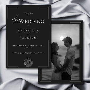 Convite Casamento de Fotografia Mínima da Tipografia Branc