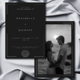 Convite Casamento de Fotografia Mínima da Tipografia Branc