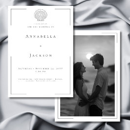 Convite Casamento de Fotografia Mínima da Tipografia Branc