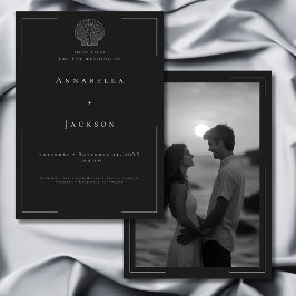 Convite Casamento de Fotografia Mínima da Tipografia Branc