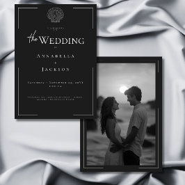 Convite Casamento de Fotografia Mínima da Tipografia Branc