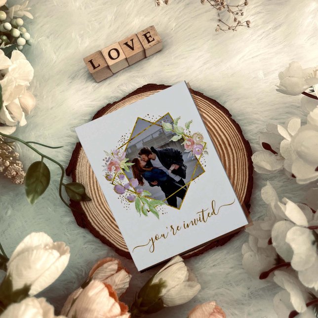 Convite Casamento de Fotografia por Aquarela Moderna (Criador carregado)