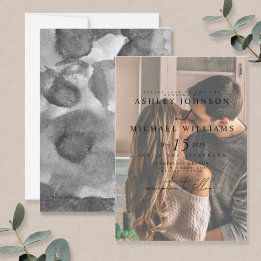 Convite Casamento de Fotografia por Aquarela Vellum Overla