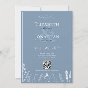 Convite Casamento de Fotografia QR da Borda do Monograma A