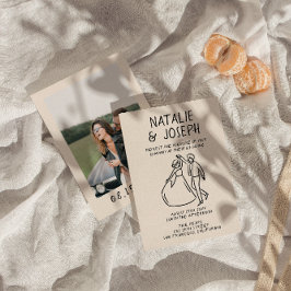 Convite Casamento de Fotografia Quirky Desenhado Pela Mão 