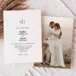 Convite Casamento de Fotografia Simples e Clássica Moderna<br><div class="desc">Este convite de casamento de fotos simples, clássico e moderno, é perfeito para o seu elegante casamento moderno. Esta design apresenta uma caligrafia simples preta em um fundo branco brilhante neutro para combinar com o seu casamento tradicional clássico ou o casamento de boho minimalista no primavera, verão, outono ou inverno....</div>