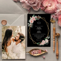 Casamento de Fotografia Simples em Monograma Preto