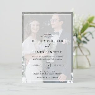 Convite Casamento de Fotografia Vellum com Tipografia Míni