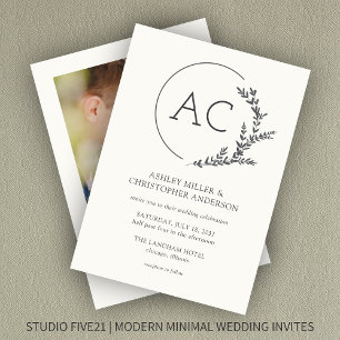 Convite Casamento de Fotografias Brancas Suaves de Quadro 