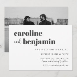 Convite Casamento de Fotografias Chic Modernas Elegante Br