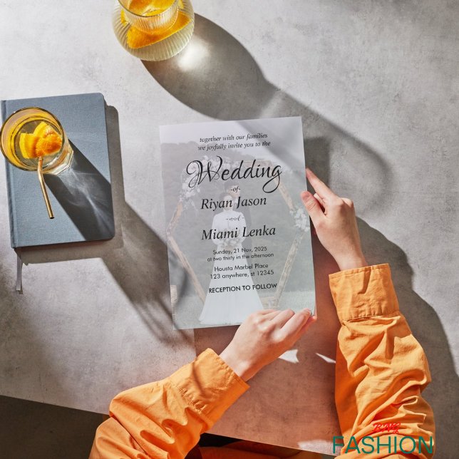 Convite Casamento de Fotografias Clássicas em Preto e Bran (Criador carregado)