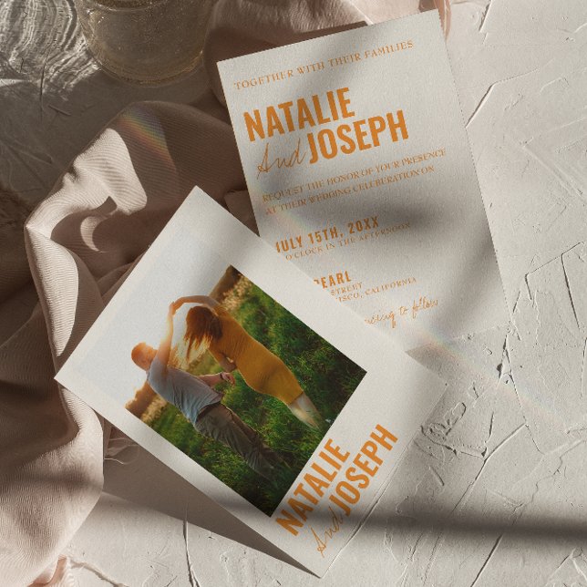 Convite Casamento de Fotografias Coloridas Modernas Clássi (Criador carregado)