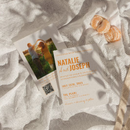 Convite Casamento de Fotografias Coloridas Modernas com Có