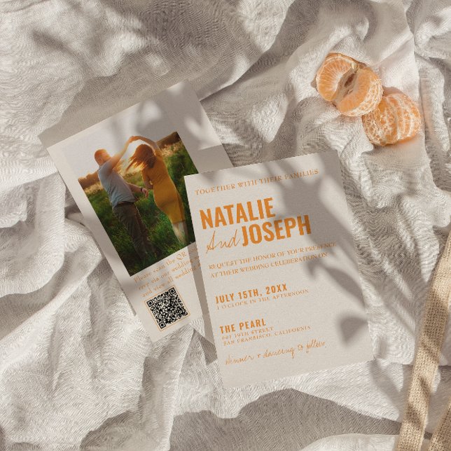 Convite Casamento de Fotografias Coloridas Modernas com Có (Criador carregado)