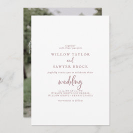 Convite Casamento de Fotografias com Script Dourado Rustic