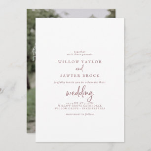 Convite Casamento de Fotografias com Script Dourado Rustic