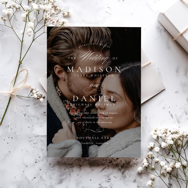 Convite Casamento de Fotografias com Script Elegante Moder (Criador carregado)