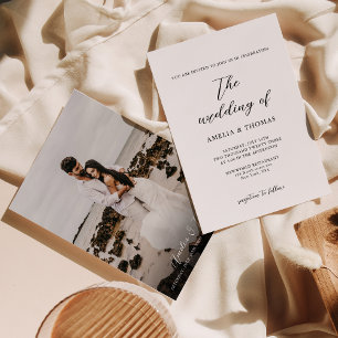 Convite Casamento de Fotografias com Script Elegante Simpl