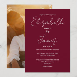 Convite Casamento de Fotografias com Script Minimalista Bu