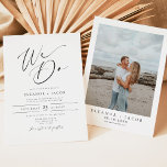 Convite Casamento de Fotografias com Script Minimalista El<br><div class="desc">A Coleção Ella Wedding apresenta uma elegante letra com script caligráfico e um layout minimalista simples. Esta coleção é perfeita para o casal clássico que procura criar um evento de eterno moderno.</div>