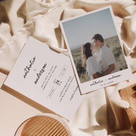 Convite Casamento de Fotografias com Script Simples Modern
