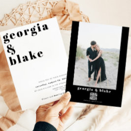 Convite Casamento de Fotografias Contemporâneas de Bold Mo