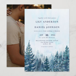 Convite Casamento de Fotografias da Floresta de Pinus, Rus