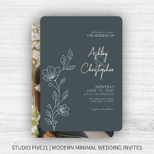 Convite Casamento de Fotografias da Folhagem de Cinzas Esp