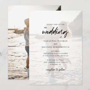 Convite Casamento de Fotografias de Casais Modernos Chic