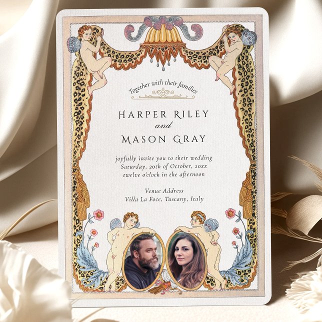 Convite Casamento de Fotografias de Cherub Impresso Única  (Criador carregado)