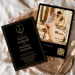 Convite Casamento de Fotografias de Crest de Código QR Dou