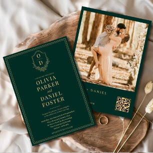 Convite Casamento de Fotografias de Crest do Código QR Dou