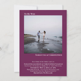 Convite Casamento de Fotografias de Magenta Mínima Moderna