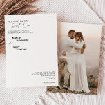 Convite Casamento de Fotografias de Rico Clássico Moderno<br><div class="desc">Este clássico e moderno convite de casamento de fotos de rico não é perfeito para o seu casamento moderno casual. Esta design apresenta uma caligrafia simples preta em um fundo branco brilhante neutro para combinar com o seu casamento tradicional clássico ou o casamento de boho minimalista no primavera, verão, outono...</div>