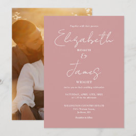 Convite Casamento de Fotografias de Script Minimalista Dus