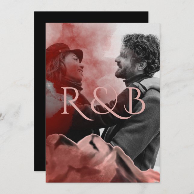 Convite Casamento de Fotografias de Sobreposição das Monta (Frente/Verso)