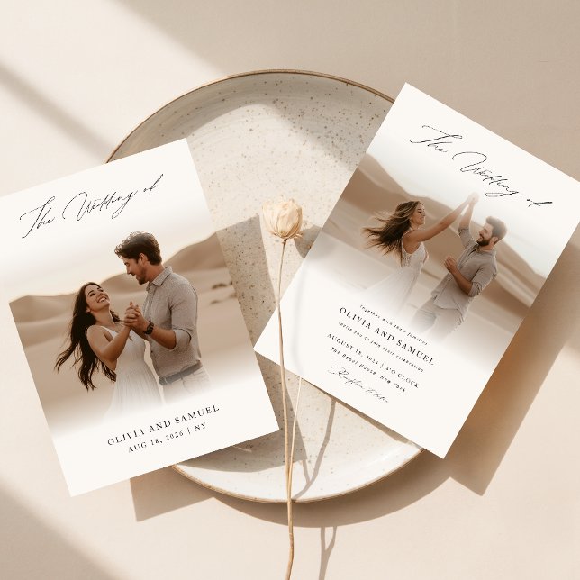 Convite Casamento de Fotografias de Sobreposição de Script (Criador carregado)