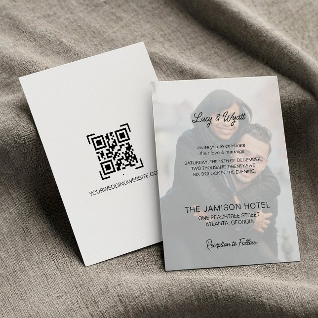 Convite Casamento de Fotografias de Sobreposição de Script (Criador carregado)