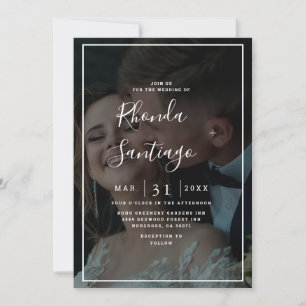 Convite Casamento de Fotografias de Sobreposição Preta e