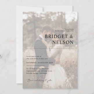 Convite Casamento de Fotografias de Sobreposição Preta e B