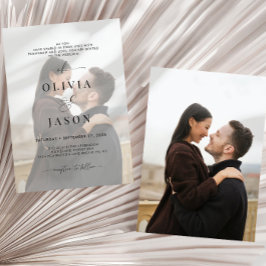 Convite Casamento de Fotografias do Branco Negro 2 com Scr