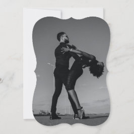 Convite Casamento de Fotografias do Casal de Script Branco