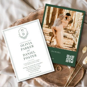 Convite Casamento de Fotografias do Código QR Moderno Emer