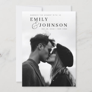 Convite Casamento de Fotografias do Código QR Preto e Bran